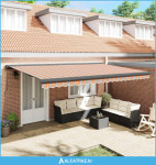 Povlačivi tende Šareni 500 × 300 cm Platno i Aluminij - NOVO