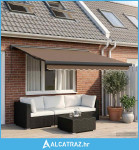 Povlačivi tende Sivosmeđa 300 x 250 cm Platno i Aluminij - NOVO