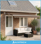 Povlačivi tende Sivosmeđa 400 × 300 cm Tkanina i Aluminij - NOVO
