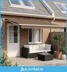 Povlačivi tende Sivosmeđa 400 × 350 cm Poliester i aluminij - NOVO