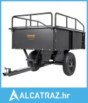 Prikolica za teški ATV, čelična kiperska kolica, 340 kg 0,43 kubičnih
