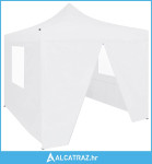 Profesionalni sklopivi šator za zabave 2 x 2 m čelični bijeli - NOVO