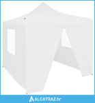 Profesionalni sklopivi šator za zabave 3 x 3 m čelični bijeli - NOVO