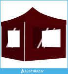 Profesionalni sklopivi šator za zabave 3 x 3 m crvena boja vina - NOVO