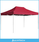 Profesionalni sklopivi šator za zabave 4,5 x 3 m crvena boja vina - NO