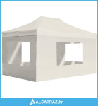 Profesionalni sklopivi šator za zabave 4,5 x 3 m krem - NOVO