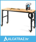 Radni stol podesive visine, garažni stol 155 x 51 cm s visinama od 80