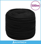 Radno uže crno 8 mm 500 m poliestersko - NOVO