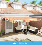 Ručna izvlačna tenda Narančasta i bijela 500x300 cm - NOVO