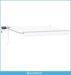 Ručna zlačivna tenda s LED diodama Bijeli 3,5 x 2 m - NOVO
