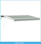 Ručna zlačivna tenda s LED diodama Zelena i bijela 3 x 2,5 m - NOVO
