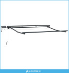 Ručni okvir tende s LED-ima Antracit 3 x 2,5 m Aluminij - NOVO