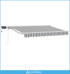 Ručni okvir tende s LED-ima Antracit i bijelo 3,5 x 2 m - NOVO