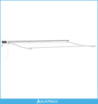 Ručni okvir tende s LED-ima Bijeli 4 × 3,5 m Aluminij - NOVO