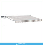Ručni okvir tende s LED-ima Svijetlo siva i bijela. 3,5 x 2,5 m - NOVO