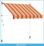 Ručno sklopiva tenda Šareni 250 x 115 x 300 cm - NOVO