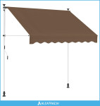 Ručno sklopiva tenda Sivosmeđa 300 cm - NOVO