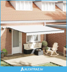 ručno uvlačiva tenda s LED-om Bijela 400x350 cm - NOVO