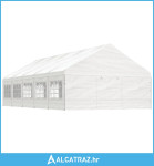 Šator s krovom bijeli 11,15 x 5,88 x 3,75 m polietilen - NOVO