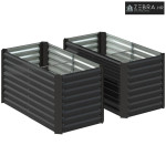 Set od 2 podignute vrtne gredice, žardinjera, ekstra duboka, metalna,