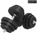 Set bučica 40 kg, 2 metalne ručke, 12 ploča za utege, prilagođeno podu