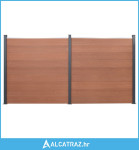Set panela za ogradu smeđi 353x186 cm WPC - NOVO