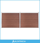 Set panela za ogradu WPC 353 x 146 cm smeđi - NOVO