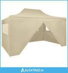 Sklopivi Pop-up Šator sa 4 Panela 3x4,5 m Krem Bijeli - NOVO