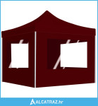 Sklopivi šator za zabave sa zidovima aluminijski 2 x 2 m bordo - NOVO
