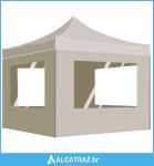 Sklopivi šator za zabave sa zidovima aluminijski 2 x 2 m krem - NOVO