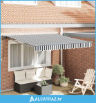 Skrovita tenda Antracit i bijelo 300x250 cm Tkanina i Metal - NOVO