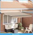 Skrovita tenda Bež 350 x 250 cm Poliester i aluminij - NOVO