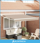 Skrovita tenda Bež 350 x 250 cm Poliester i aluminij - NOVO