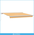 Skrovita tenda Pijesak 350 x 250 cm Tkanina i Metal - NOVO