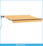 Skrovita tenda Pijesak 400 × 350 cm Tkanina i Aluminij - NOVO