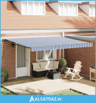 Skrovita tenda Plava i bijela 450x300 cm - NOVO