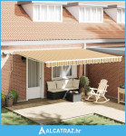 Skrovita tenda Šareni 450 × 350 cm Tkanina i čelik - NOVO