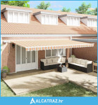 Skrovita tenda Šareni 600 × 300 cm Tkanina i čelik - NOVO