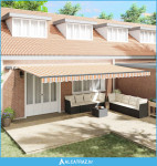 Skrovita tenda Šareni 600 × 300 cm tkanina - NOVO