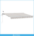 Skrovita tenda Svijetlo siva i bijela. 450 × 350 cm - NOVO