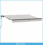 Skrovita tenda Svijetlo siva i bijela. 450 × 350 cm - NOVO