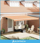 Skrovita tenda Žuta i narančasta 450 × 350 cm Poliester i metal - NOVO