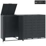 Spremište za 3 kante za otpad antracit 207x79x117 cm čelično - Antraci