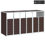 Spremište za 3 kante za otpad smeđe 216x81x115 cm čelično - Smeđa 3