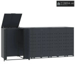 Spremište za 4 kante za otpad antracit 276x79x117 cm čelično - Antraci
