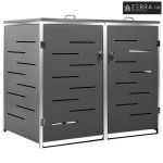 Spremište za dvije kante za smeće 138 x 77,5 x 115 cm čelično