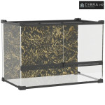 Stakleni terarij za gmazove 48L, 50 x 30 x 35 cm, crni