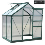 Staklenik s krovnim prozorom, aluminijski staklenik, 190 cm x 132 cm x