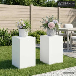Stalak za biljke 2 pcs Bijela 40 x 40 x 60 cm Čelik - Bijela 2x (40 x