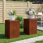 Stalak za biljke 2 pcs Rđa 40 x 40 x 60 cm Otporni čelik - Otporni čel